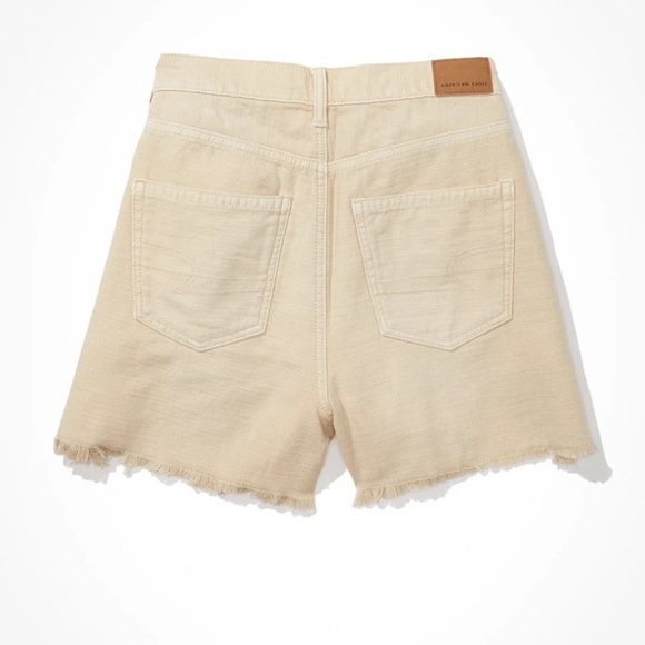 American Eagle Highest Rise Mom Shorts Khaki Frayed Distressed Casual 6 NWT - Picture 6 of 13